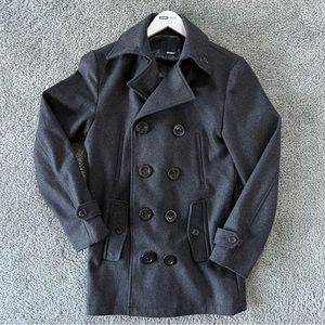 Wool Cashmere Double Brested Pea Coat with oversized buttons by Lifetime
